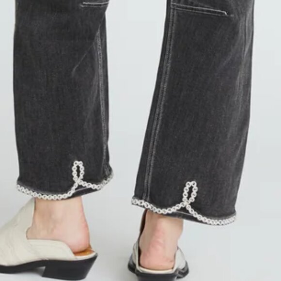 NEW DRIFTWOOD JEANS Barbara Ravishing Rosettes Jeans in Black Denim 1225 8t4 - Picture 5 of 7